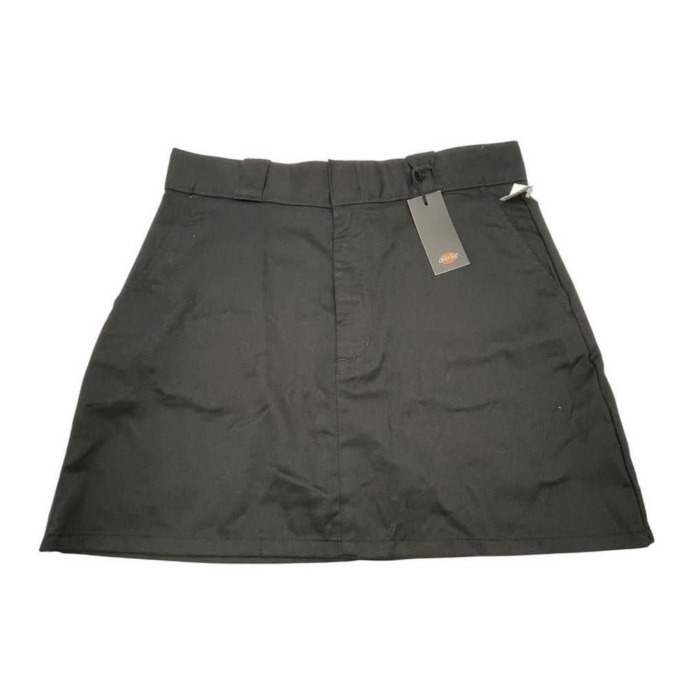 Dickies Womens Black Twill Mini Skirt Workwear Utility Size W30 FKR12BKX NEW